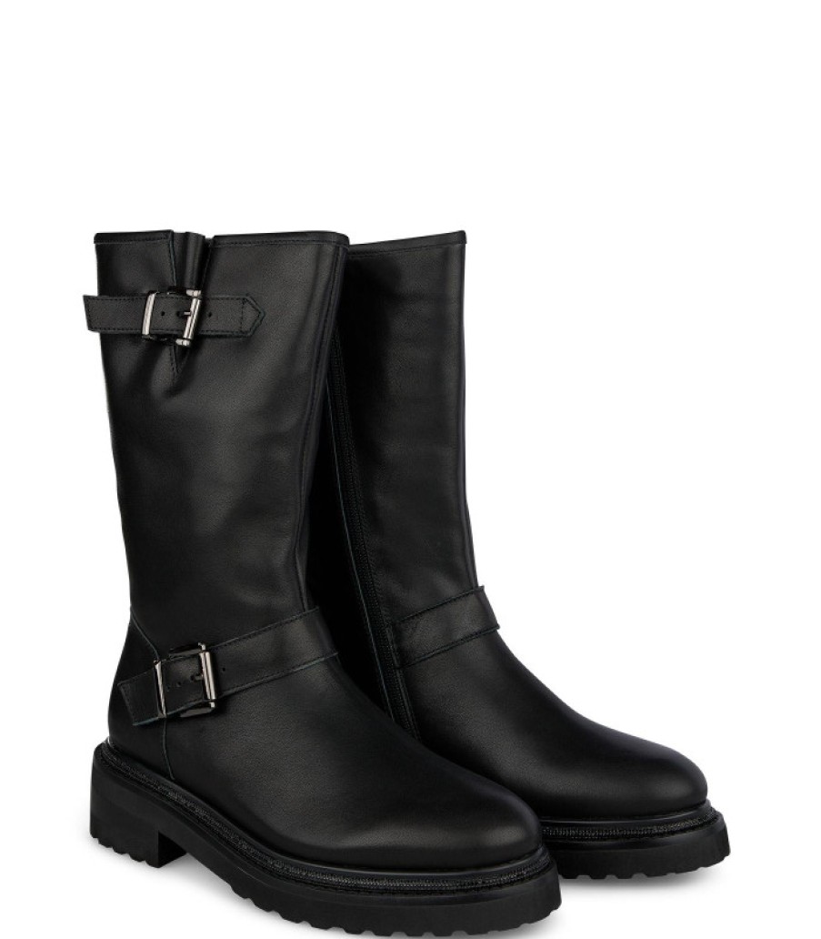 Alma En Pena ALMA Botas Planas | Comprar Bota Con Hebillas Piel