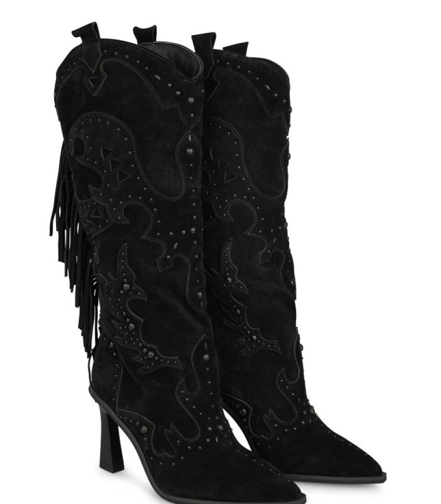 Alma En Pena ALMA Botas Tacon | Comprar Bota Tacon Flecos Traseros