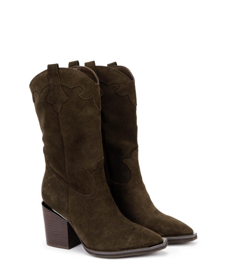 Alma En Pena ALMA Botas Tacon | Comprar Botas Vaqueras Lisas Con Tacon