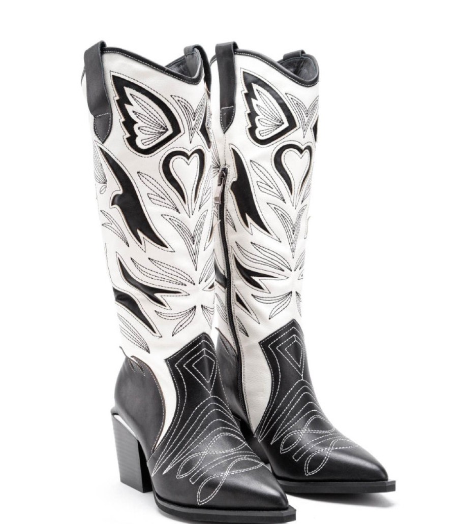 Alma En Pena ALMA Botas Tacon | Comprar Bota Cowboy Bordados Contraste